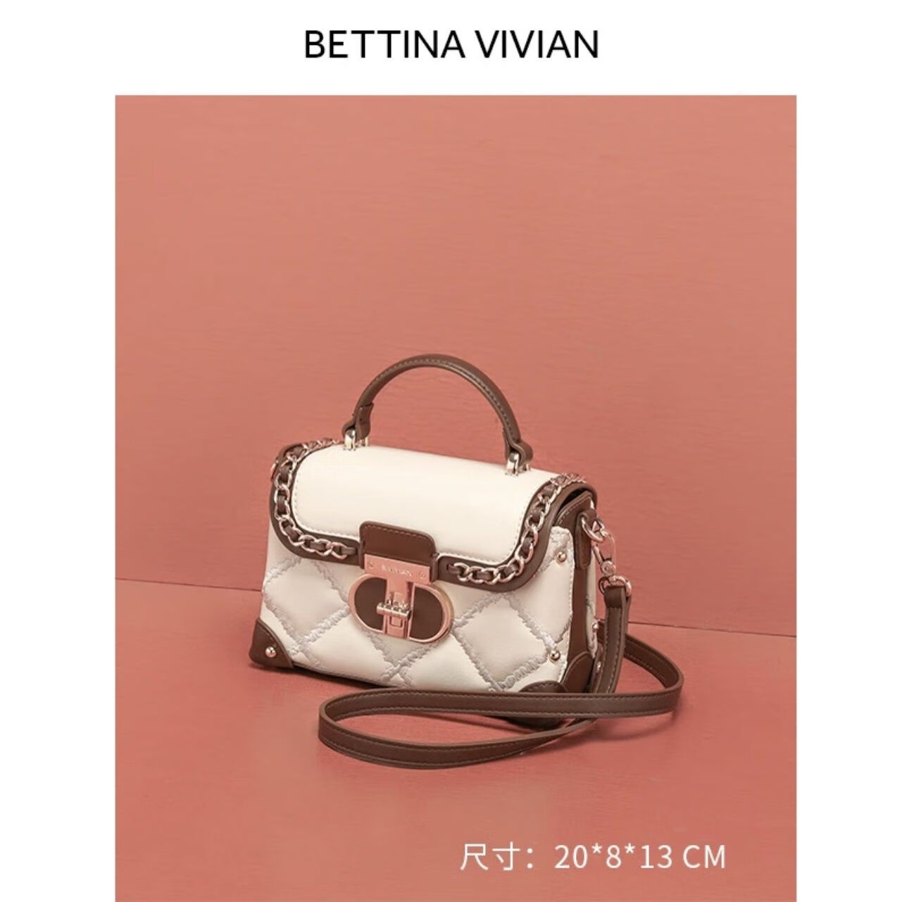 川布bettina vivian女包时尚感单肩斜挎盒子包 图片色