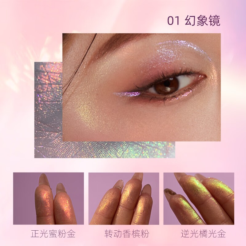 罗小曼 RMT罗小曼变色龙高光修容盘脸部提亮闪粉偏光细闪一体盘立体 #10 mini碎冰虹【变色龙款】