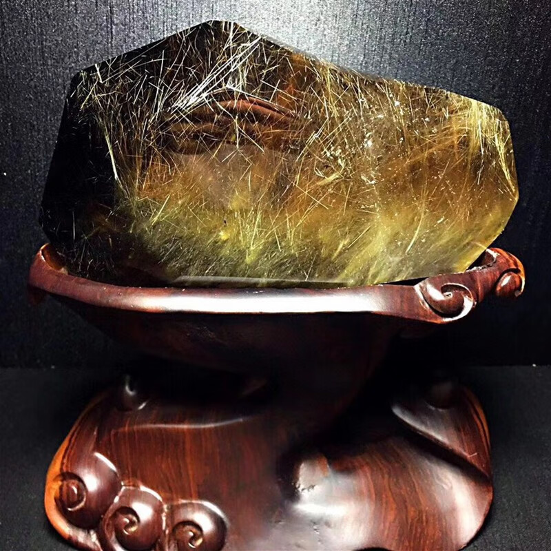 君政原矿金发晶原石摆件发丝浓密发丝顺效应十足晶体干净收藏送礼佳品