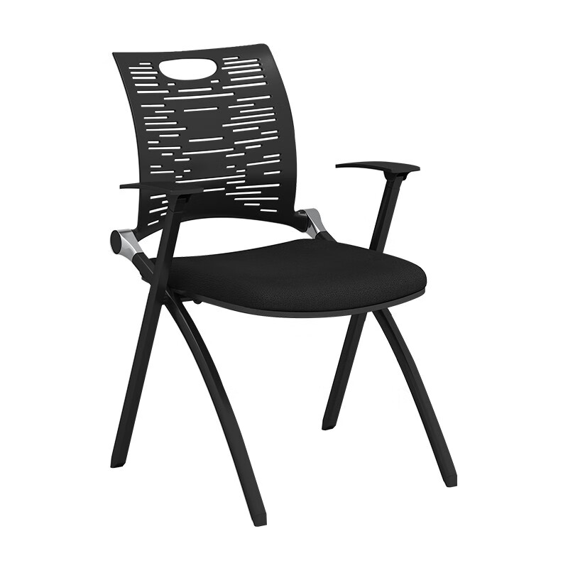 of 培训椅带写字板新闻椅会议椅学生礼堂洽谈职员椅子新闻记者椅 黑脚
