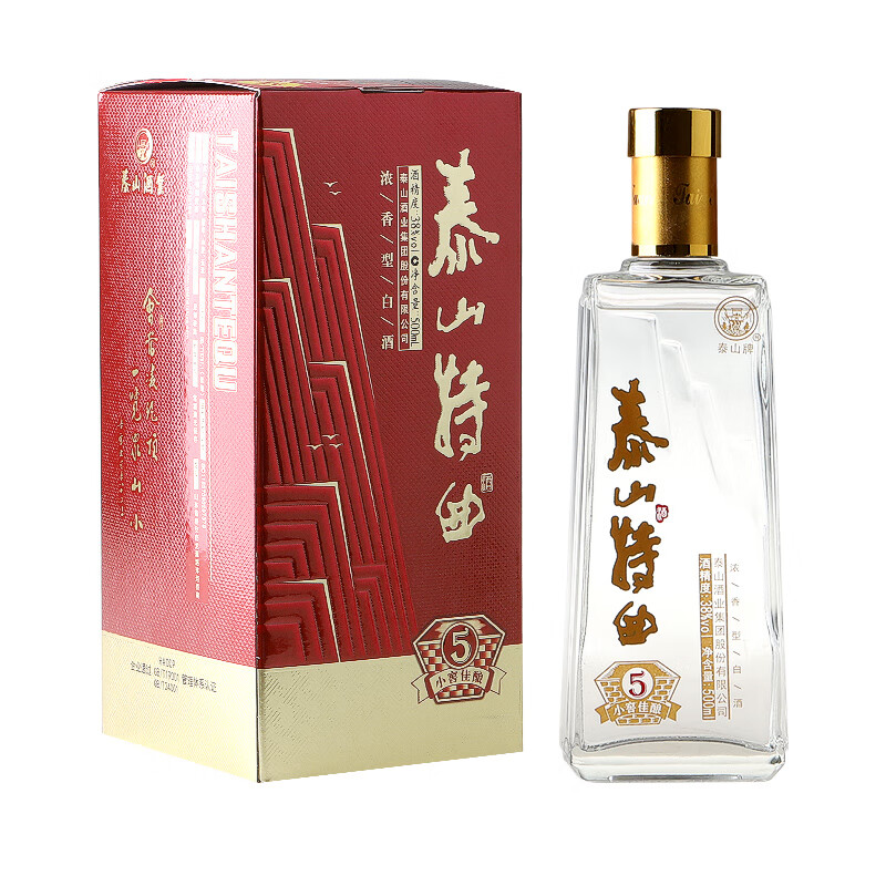 泰山牌泰山特曲 小窖佳酿 浓香型白酒 38度泰山5 单瓶500ml