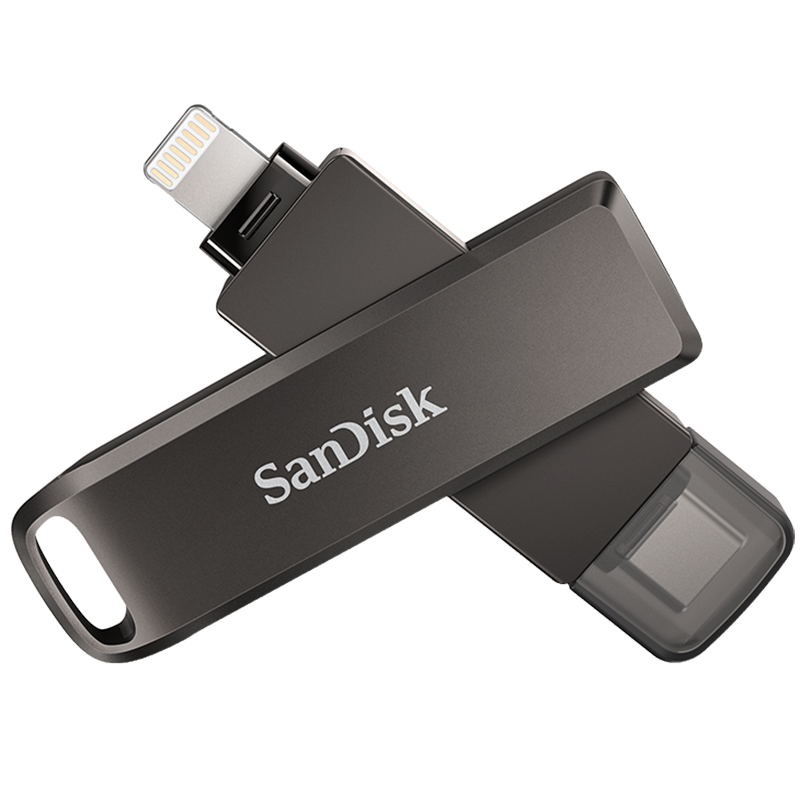 SanDisk 闪迪 欢欣i享系列 SDIX70N-256G-ZN6NE U盘 黑色 256GB 苹果lightning接口/Type-C双口