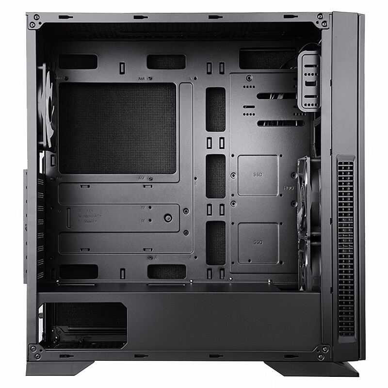 先马（SAMA）黑洞5 台式电脑机箱 吸音降噪/高塔8槽/前铝板/支持E-ATX主板/配3风扇/高分子吸音棉/独立电源仓