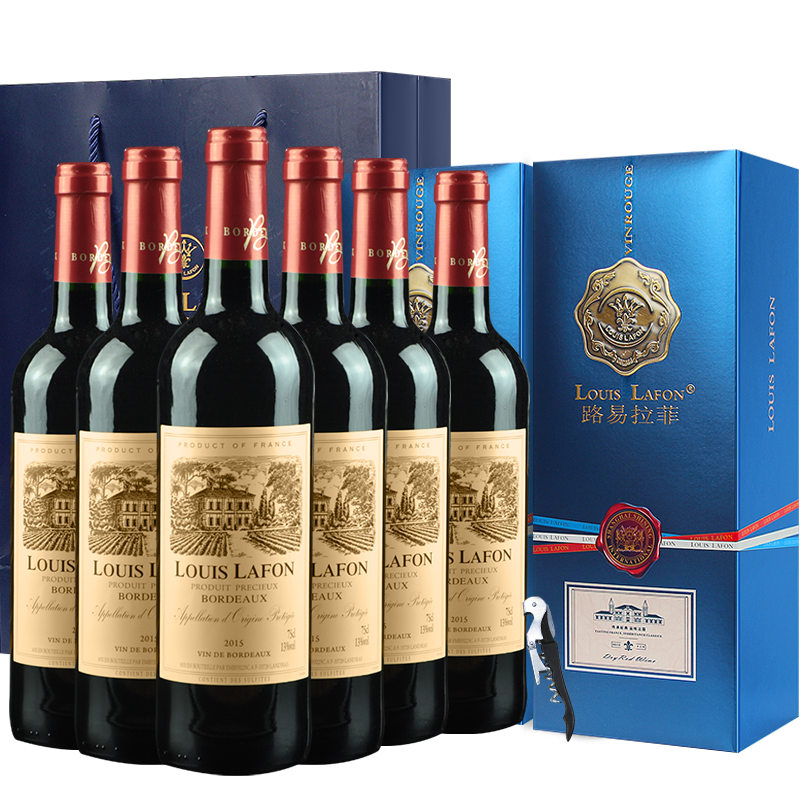 法国原瓶进口红酒 路易拉菲珍品波尔多干红葡萄酒750ML/瓶6瓶整箱礼盒装