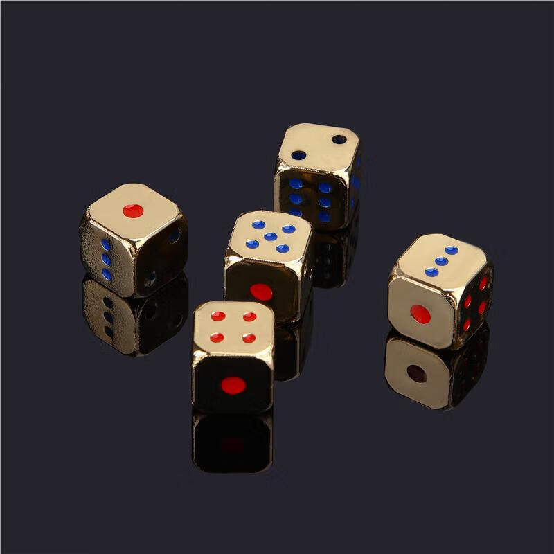 驻掌柜金骰子 金属骰子古铜金色筛子酒吧用品ktv麻将黄金色子粒博饼创