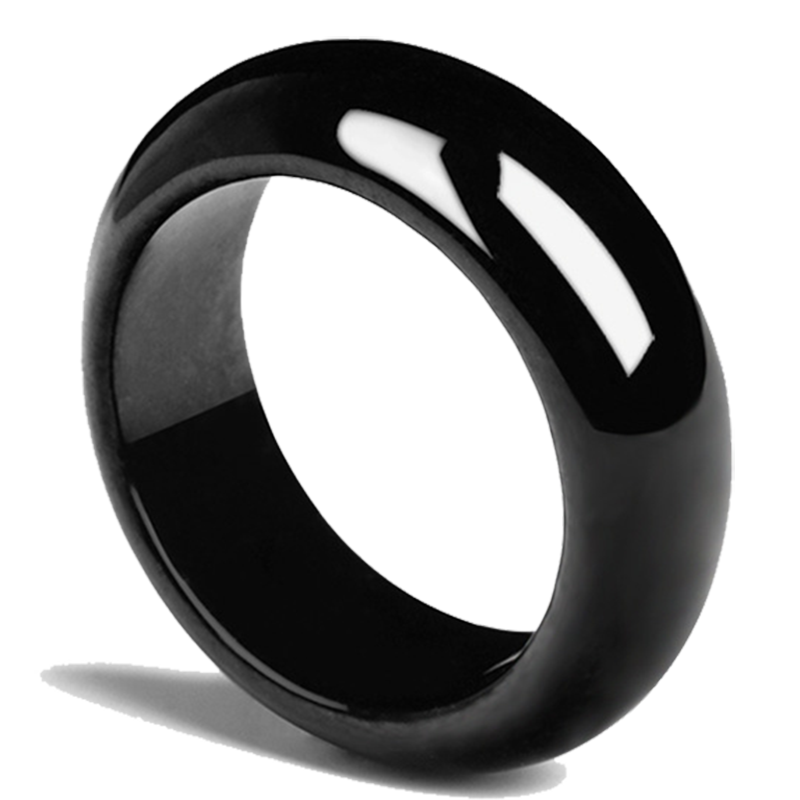 箴諾 新疆和田玉墨玉戒指黑扳指個(gè)性戒圈男女玉石指環(huán) 內直徑約17-18mm