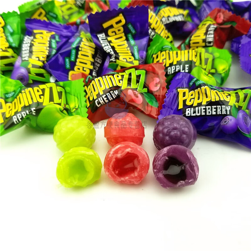 俏滋郎俄罗斯乌克兰进口如胜roshen酸爆水果糖果汁夹心硬糖水果味酸糖