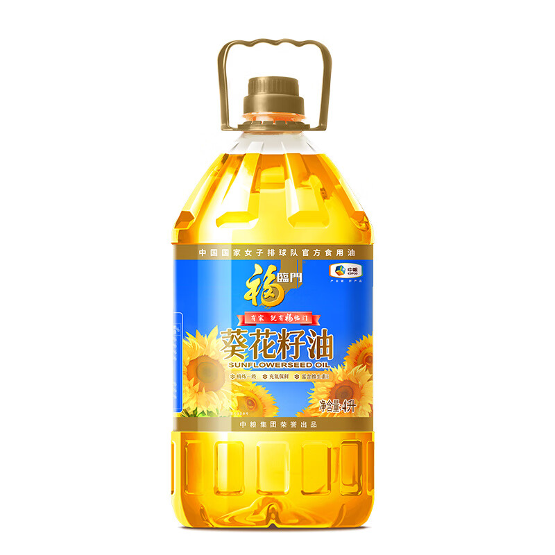福临门 食用油 精炼一级葵花籽油4L 中粮出品