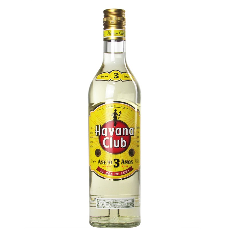 朗特纳洋酒 古巴Havana Club 哈瓦那俱乐部朗姆酒 烘焙 调酒 哈瓦那3年 700mL 1瓶