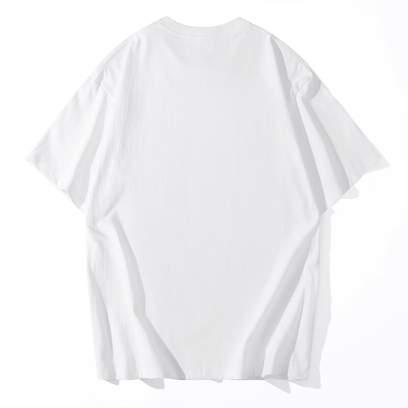 NASAR-FARM纯棉短袖男夏季潮牌休闲百搭T恤衫青少年学生胖子半袖宽松上衣服 白色 L(120-140斤)