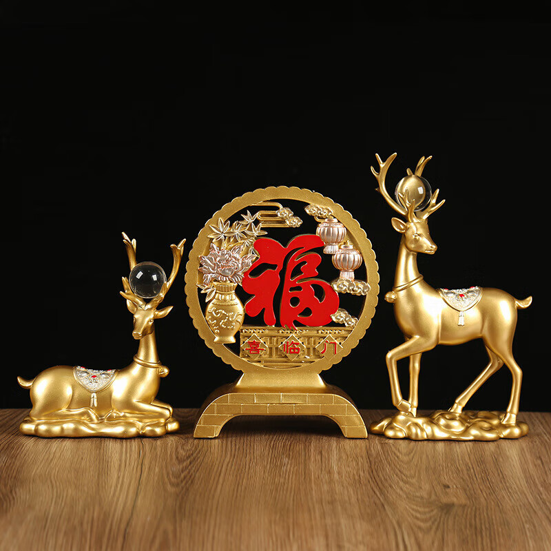 现代家居创意象鹿摆件玄关客厅电视酒柜装饰乔迁新居礼