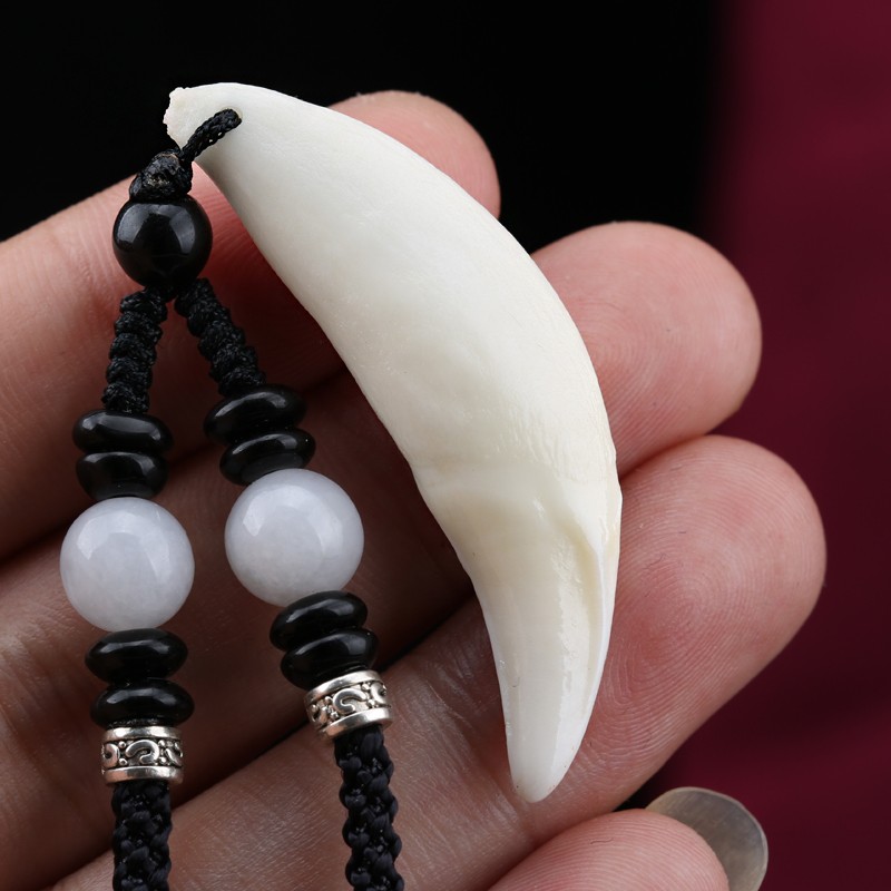 大号藏獒牙齿真黑狗牙狼牙项链吊坠 男女士本命年个性挂件挂坠饰品 送