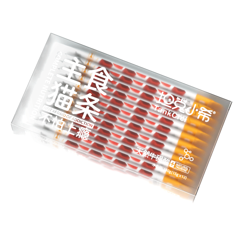 坦克小希主食猫条全价营养牛磺酸 高鲜肉0添加猫罐头猫湿粮鸡肉味15g*12支