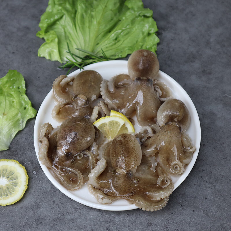 瀚通 小八爪鱼鲜活冷冻 去内脏 火锅板烧小章鱼仔 海鲜 生鲜 毛重500g