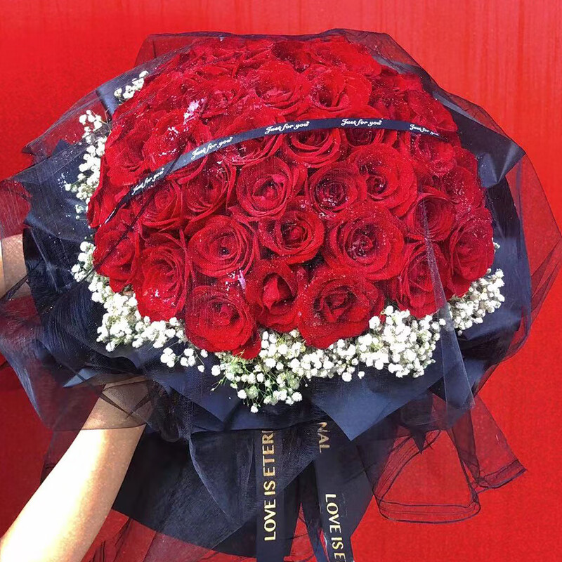鲜花情人节同城配送52朵玫瑰花束表白女朋友老婆生日礼物花店送花 52