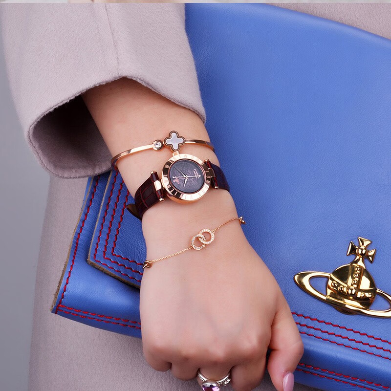 Vivienne Westwood西太后手表女士复古皮带女腕表女生日节日礼物圣诞礼物新年跨年 复古静谧紫 VV092BRBR 28mm