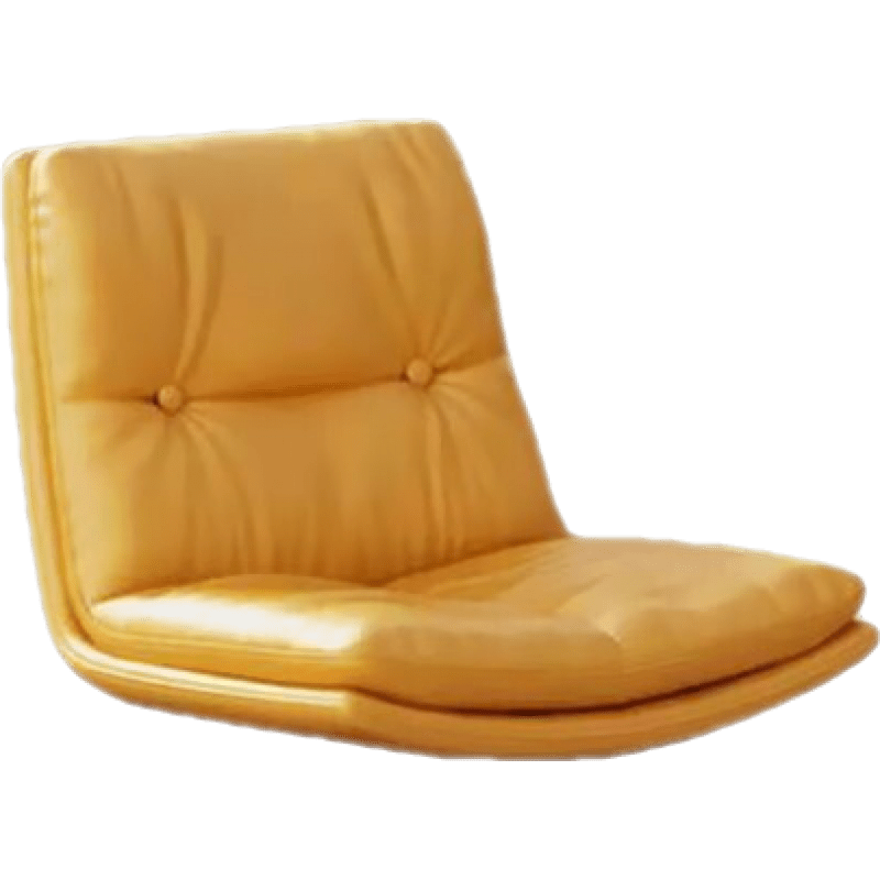 古雷诺斯 北欧靠背皮吧椅家用轻奢铁艺高脚网红咖啡厅现代简约吧台椅 N6273-01-黄色皮革吧椅65cm