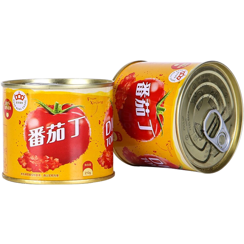 冠农股份 新疆特产番茄丁210g*6罐自然熟西红柿丁番茄罐头番茄酱