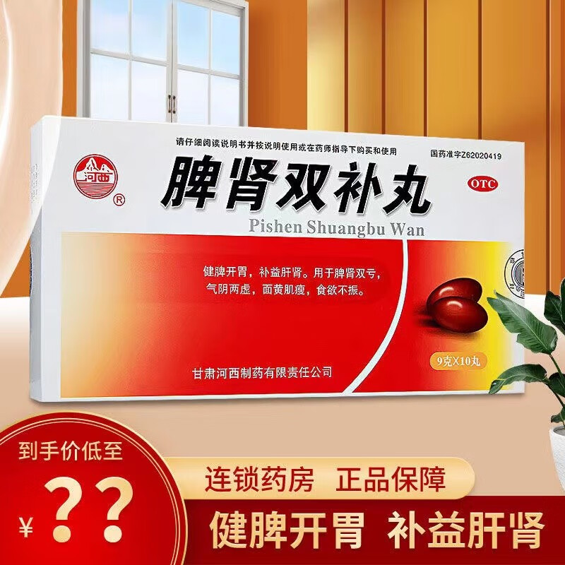 河西脾肾双补丸9g*10丸/盒健脾开胃补肾益脾气阴虚面黄肌瘦食欲不振可