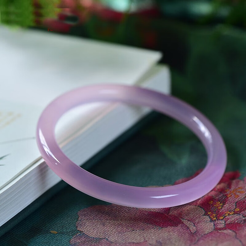 粉玉髓圆条手镯 玛瑙细手镯 窄条可爱圆镯粉炫石为玉女饰品 56mm-57mm