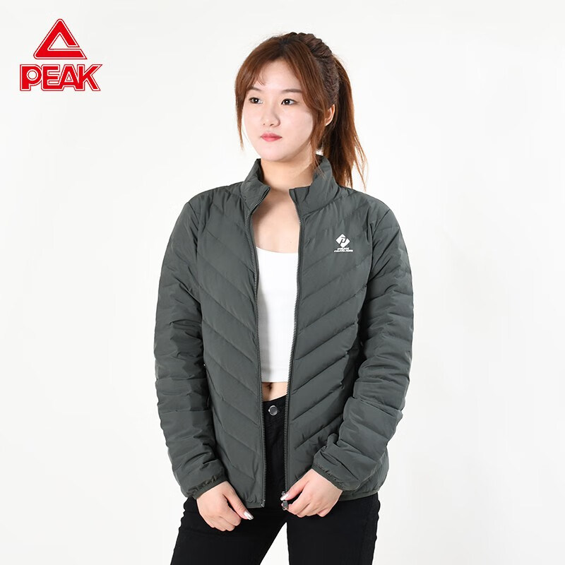 匹克(peak) 女装羽绒服秋冬季加厚保暖防风休闲运动外套短款学生女士