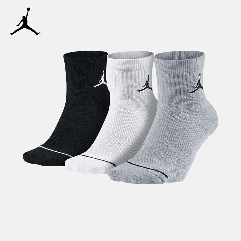aj 运动袜子男(3双)air jordan jumpman quarter sx5544 sx5544-017黑