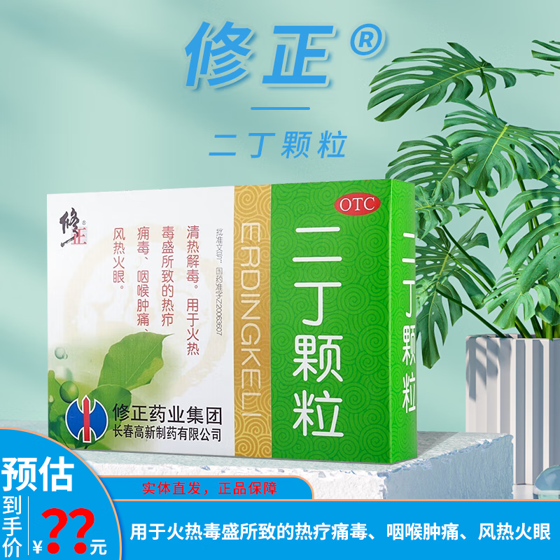 修正 二丁颗粒20g*10袋 清热解毒用于火热毒盛所致的咽喉肿痛风热火眼