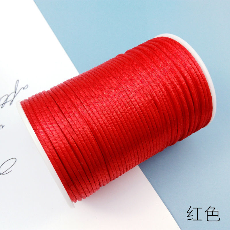 567号线编织红绳中国结编织线材拖鞋线手链项链吊坠绳 红色带珠子铃铛