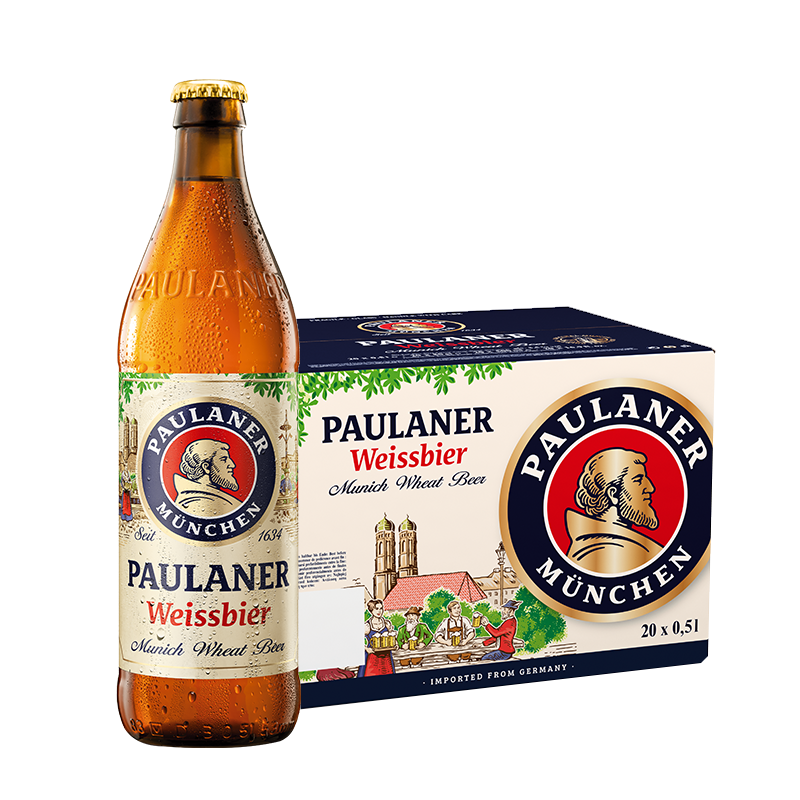 保拉纳（PAULANER 柏龙）小麦啤酒12.5度500ml*20瓶装 整箱装 德国进口 174元