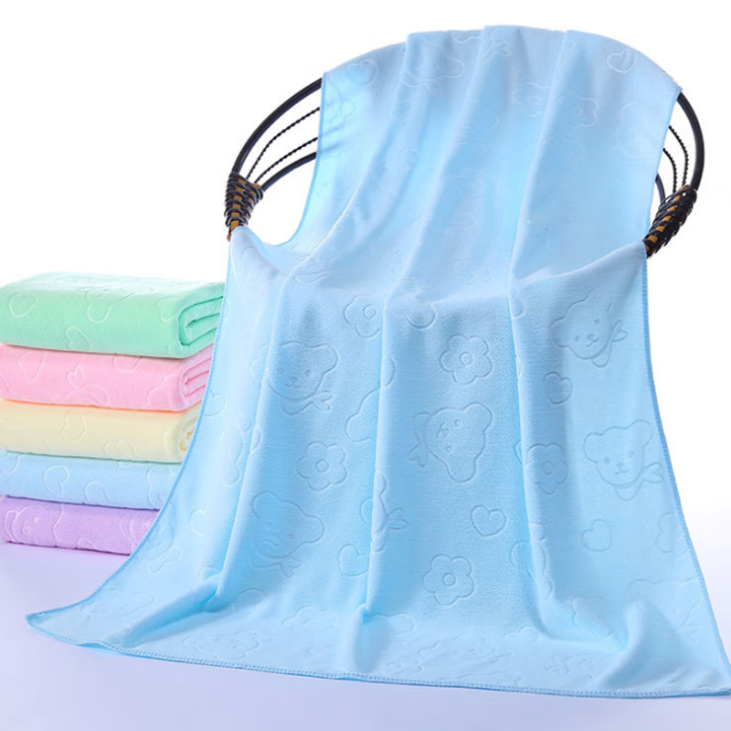 柏织盖夏季薄款浴巾成人男女儿童个性可爱超薄强吸水浅色系抹胸柔