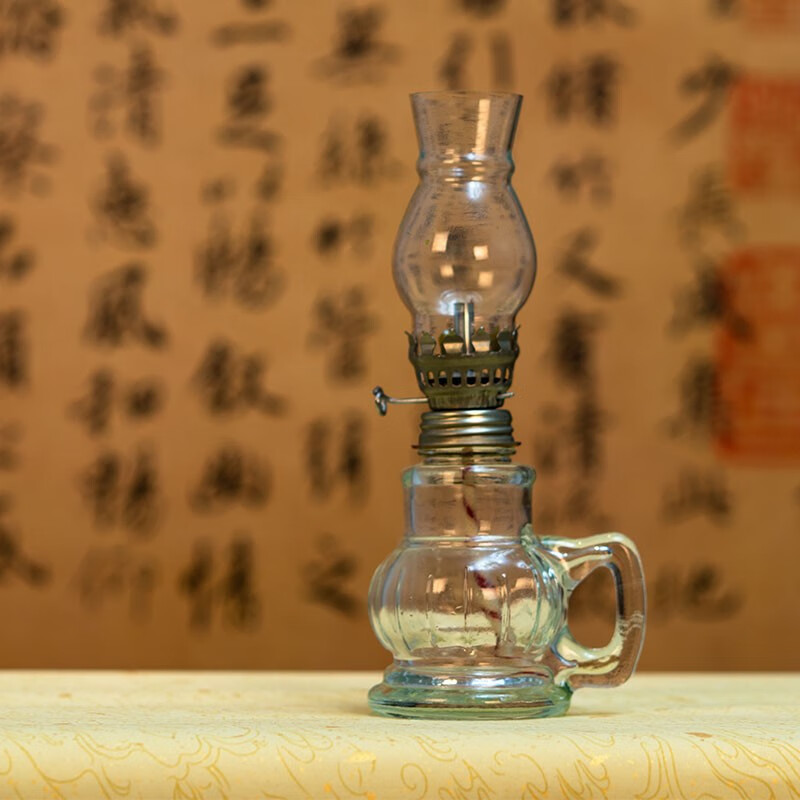 华复古老式煤油灯玻璃马灯用油火水灯怀旧老油灯供佛长明灯酒精灯盏