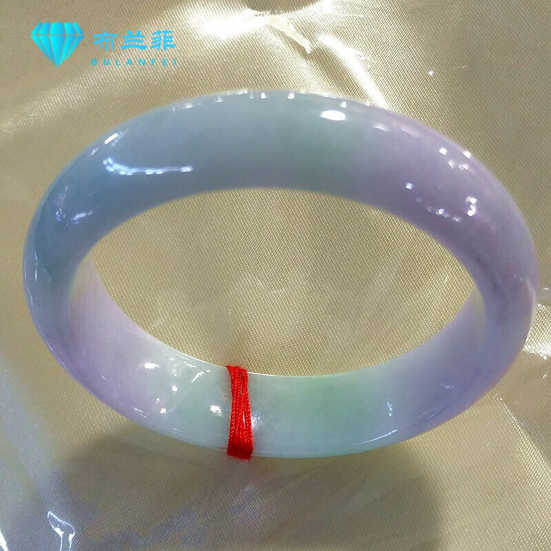 布兰菲 紫罗兰手镯缅甸老坑冰种翡翠手镯春带彩手镯女款紫色玉石糯种春彩翡翠玉镯子 56mm怎么看?