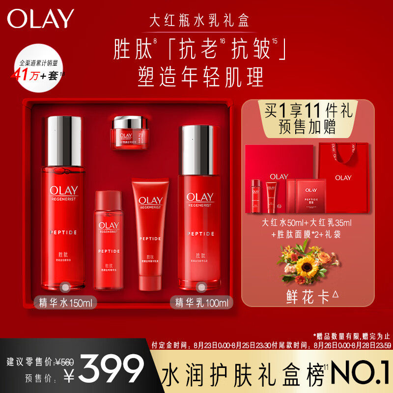玉兰油（OLAY）大红瓶水乳套装补水护肤品套装礼盒（乳液+爽肤水精华）生日礼物属于什么档次？