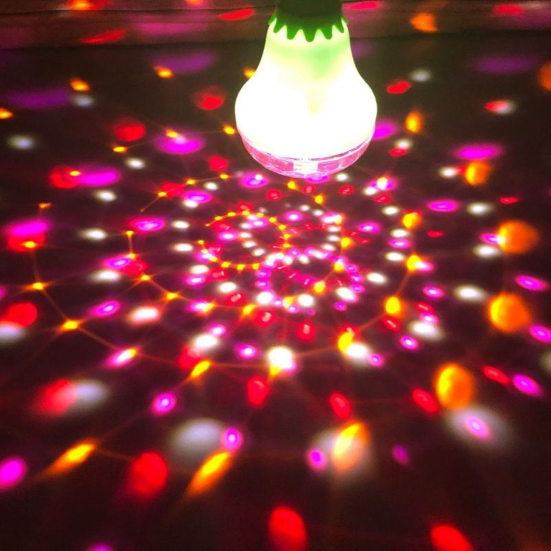 采潇彩色led旋转灯泡家庭ktv彩灯舞台灯旋转彩灯七彩led灯泡魔球灯泡
