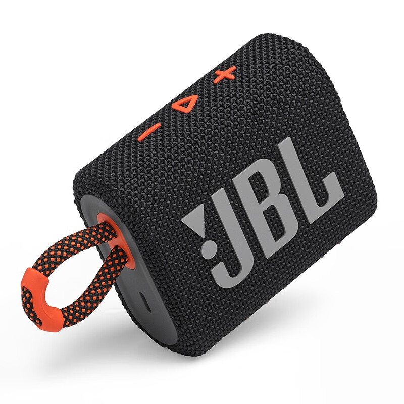 JBL GO3 音乐金砖三代 便携式蓝牙音箱 低音炮 户外音箱 迷你小音响 极速充电长续航 防水防尘设计 黑拼橙色