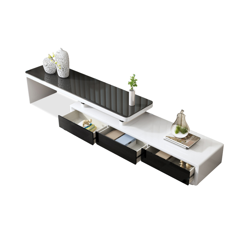 梵萨帝 茶几电视柜组合 北欧现代简约小户型烤漆钢化玻璃茶几电视柜套装 茶几