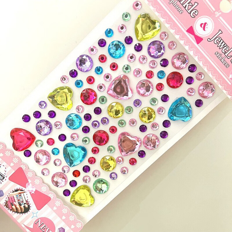 溥畔儿童宝石贴纸钻石贴纸水晶贴diy立体装饰水钻女孩宝石贴画礼物 大