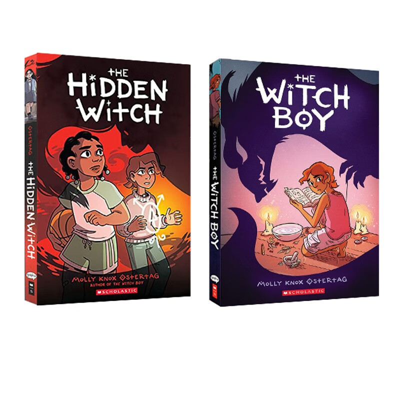 英文原版 The Witch Boy 巫师男孩 2册合售 全彩漫图画书 图像式小说 儿童魔法奇幻小说 青少年英语课外读物 绿山墙图书