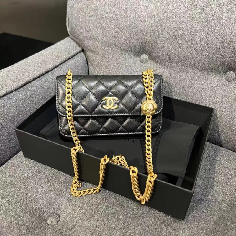 香奈儿(chanel)女包mini山茶花wocc单肩包小方包斜挎包手提包礼物