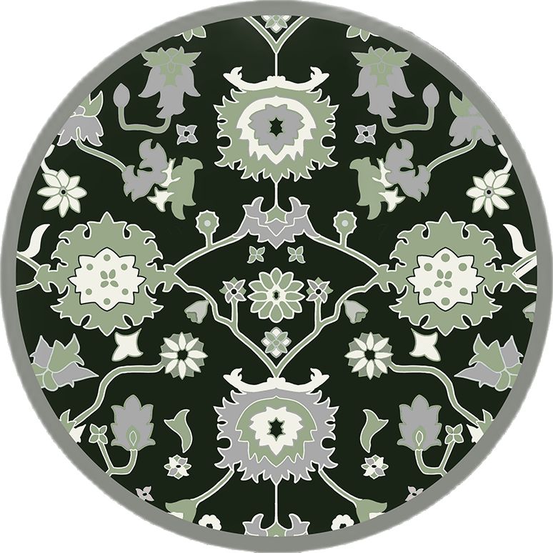 蜡笔派（Nabis）原创/复古法式爱莲地毯/轻奢客厅沙发毯床边织绣手工毯 爱莲圆形地毯 定制359/平方具体详询客服