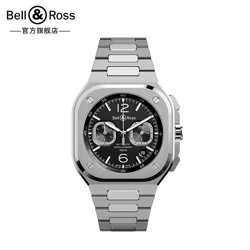 bell&ross柏莱士瑞士纯进口机械男表手表都市商务方表自动机芯黑色