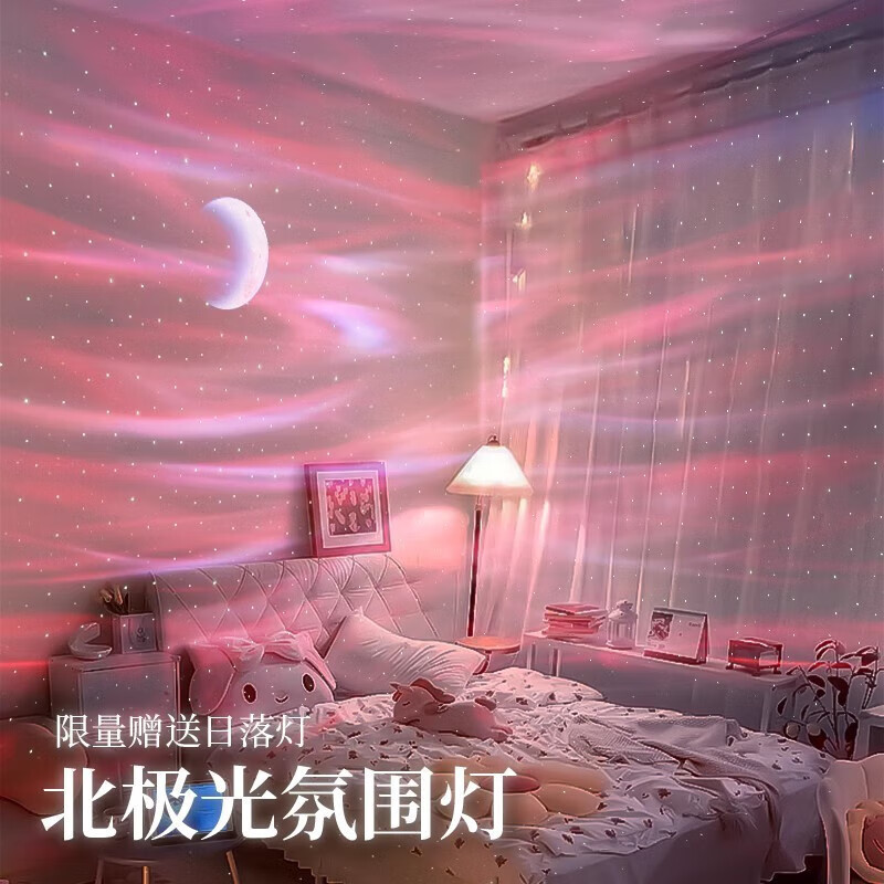 赟娅北极光星空灯投影仪满天星星光卧室顶氛围灯浪漫情调高级感小夜灯 白色星盘插电款