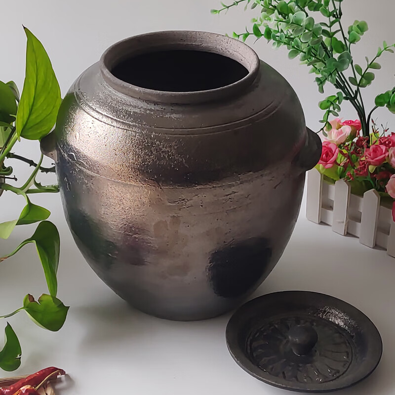 阿马福云非遗无釉平定砂锅黑砂炖肉坛子腌制咸菜储米陶罐纯手工制作