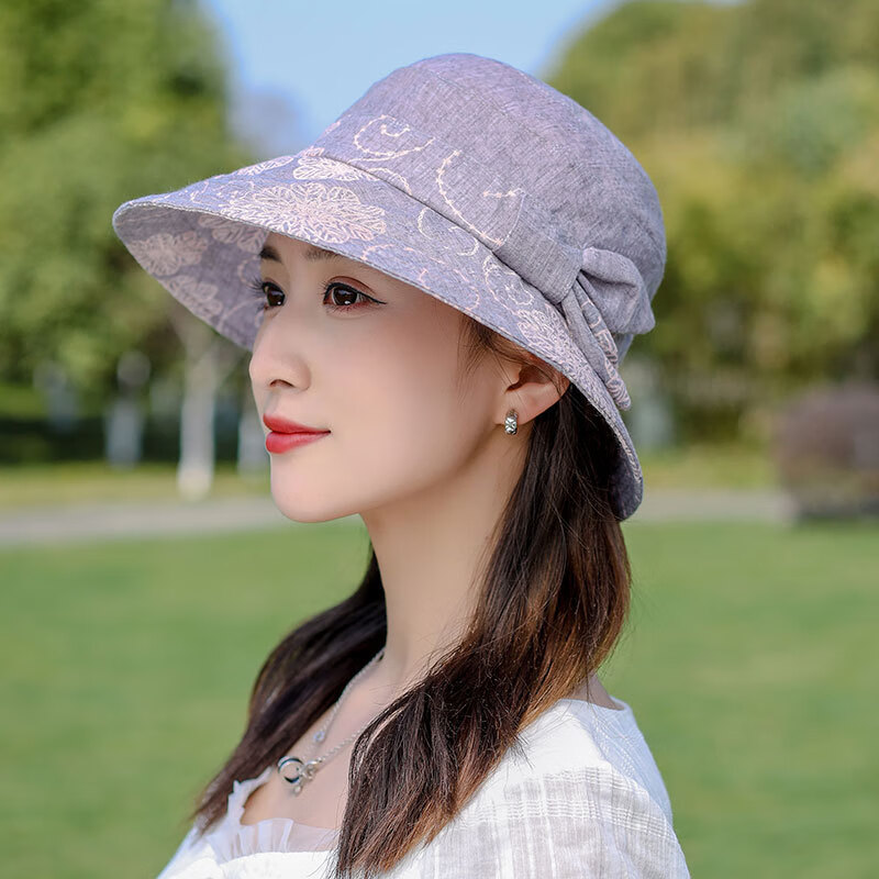 温莱蔓莎 夏季凉帽中年妇女遮阳帽夏天妈妈太阳帽中老年人戴的防晒