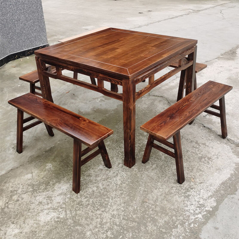 杼慧雅居实木四方桌老式八仙桌新中式明清仿古家用饭店农家乐商用餐桌
