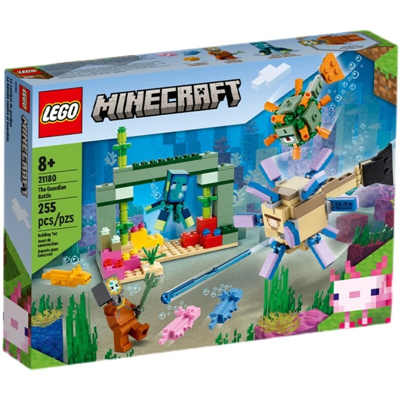 乐高(lego)积木我的世界系列21180守卫者大战男女孩拼搭积木玩具礼物