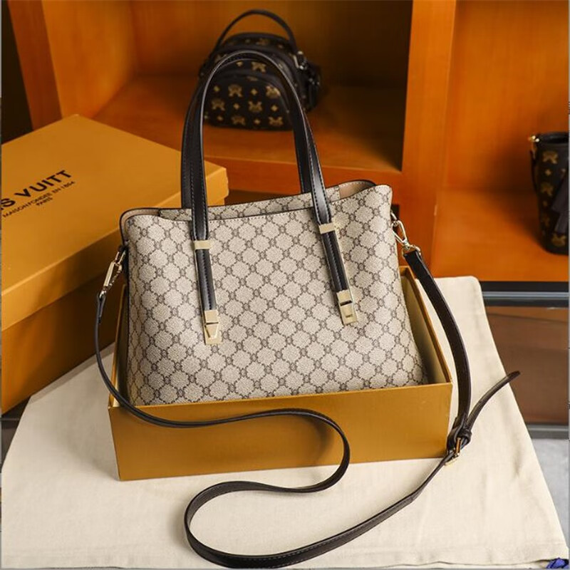 magic king mk女包包女士手提包新款老花包时尚斜挎网红水桶包包女