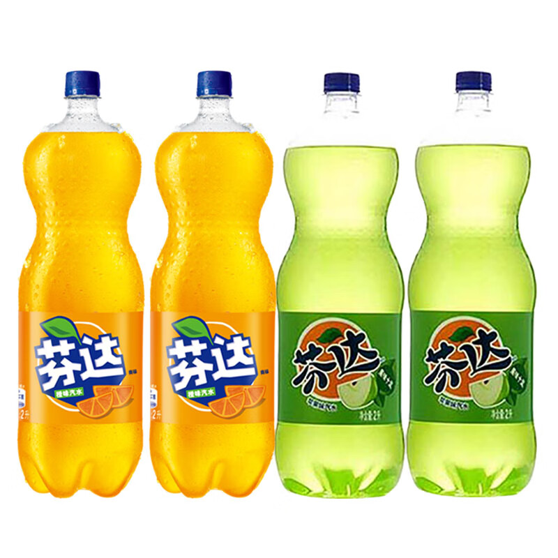 橙味苹果味2升瓶装大瓶装橙味汽水碳酸饮料夏日 芬达苹果味2升*6瓶