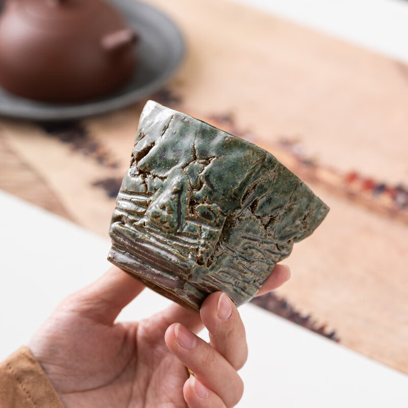 杯青铜釉高档复古茶杯品茗杯个人杯 敦煌印象青铜釉四海归一礼盒装