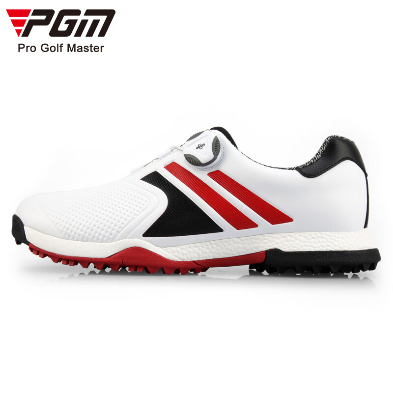 PGM 高尔夫球鞋 男士防水鞋子 加宽版 超软球鞋  新品 XZ118-白黑红 42